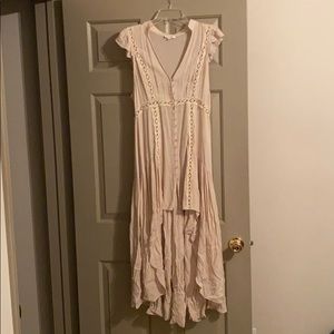 Large (fits like a medium) nude hi-low dress